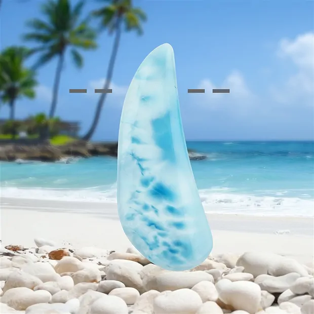 Cabochon Larimar gebohrt, 5,4cm, Unikat 146 | Edelsteine, Heilsteine & Schmuck