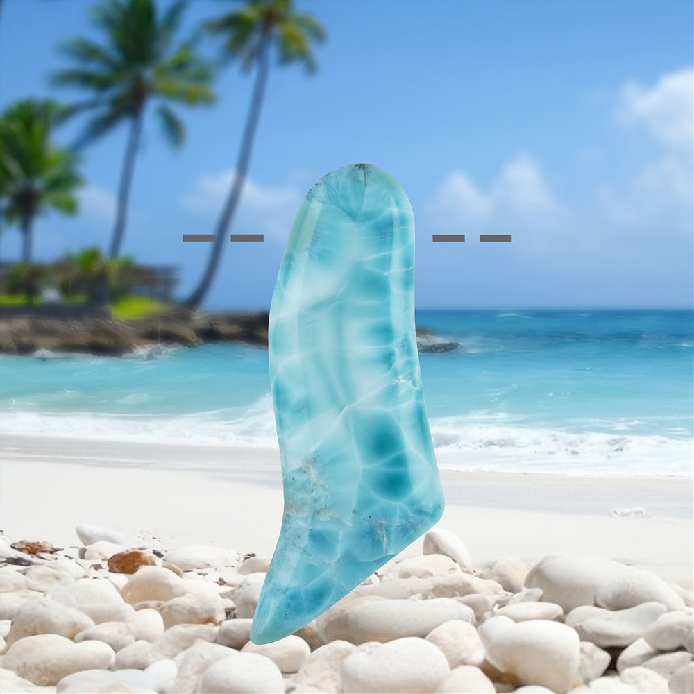 Cabochon Larimar drilled, 6,1cm, unique 147 | wholesaler gems & healing stones