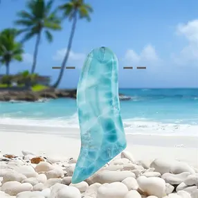 Cabochon Larimar forato, 6,1 cm, unico 147 | grossista gemme e pietre curative
