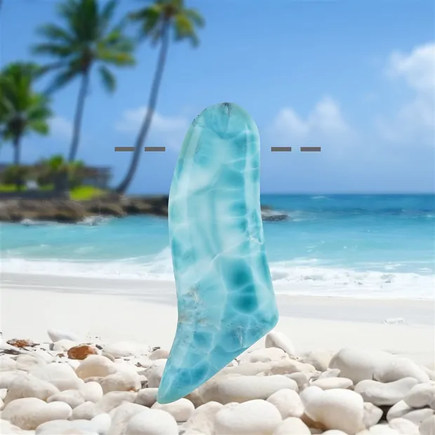 Cabochon Larimar gebohrt, 6,1cm, Unikat 147 | Edelsteine, Heilsteine & Schmuck