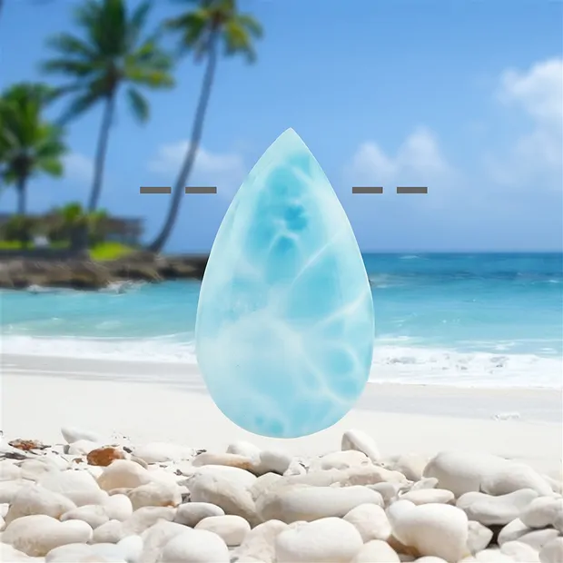 Cabochon Larimar gebohrt, 4,2cm, Unikat 148 | Edelsteine, Heilsteine & Schmuck