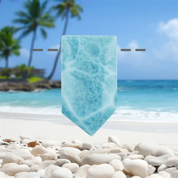 Cabochon Larimar forato, 2,9 cm, unico 149 | grossista gemme e pietre curative