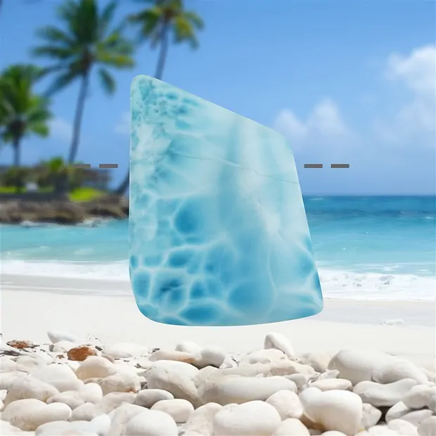 Cabochon Larimar drilled, 4,6cm, unique 151 | wholesaler gems & healing stones