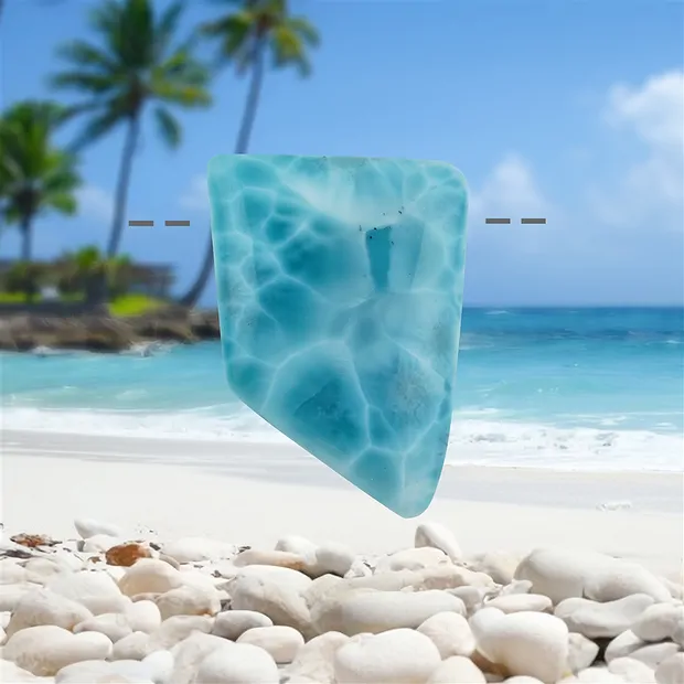 Cabochon Larimar perforado, 4,2cm, único 153 | Marco Schreier
