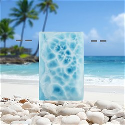 2811196155 Cabochon Larimar drilled, 3,1cm, unique 155 | wholesaler gems & healing stones