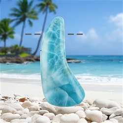 2811196156 Cabochon Larimar percé, 6,0cm, Pièces uniques 156 | Marco Schreier