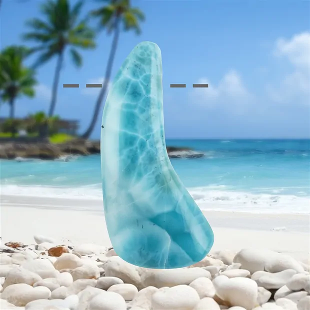 Cabochon Larimar forato, 6,0 cm, unico 156 | grossista gemme e pietre curative