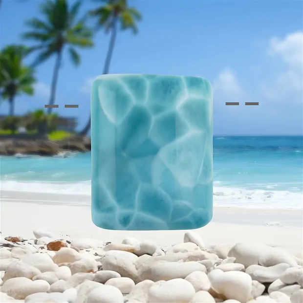 Cabochon Larimar drilled, 3,4cm, unique 157 | wholesaler gems & healing stones