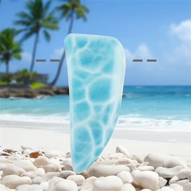Cabochon Larimar gebohrt, 5,5cm, Unikat 158 | Edelsteine, Heilsteine & Schmuck