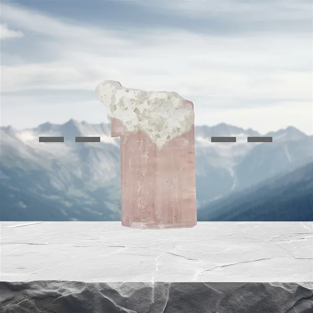 Raw crystal tourmaline (pink) drilled unique 027 | Marco Schreier