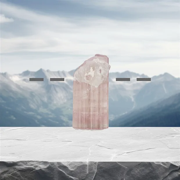 Turmalina cristalina en bruto (rosa) perforada, 2,6cm, única 029 | Marco Schreier