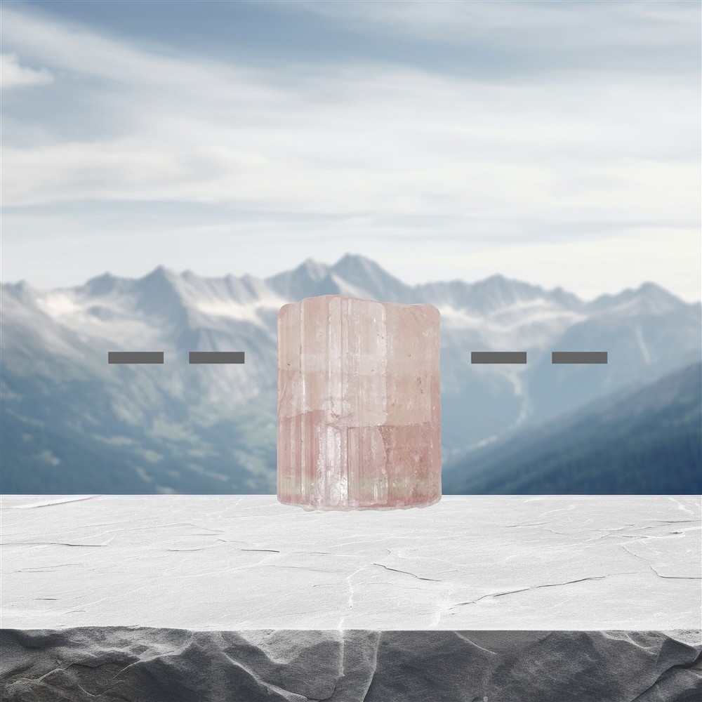 Turmalina cristalina en bruto (rosa) perforada, 2,0cm, única 031 | Marco Schreier