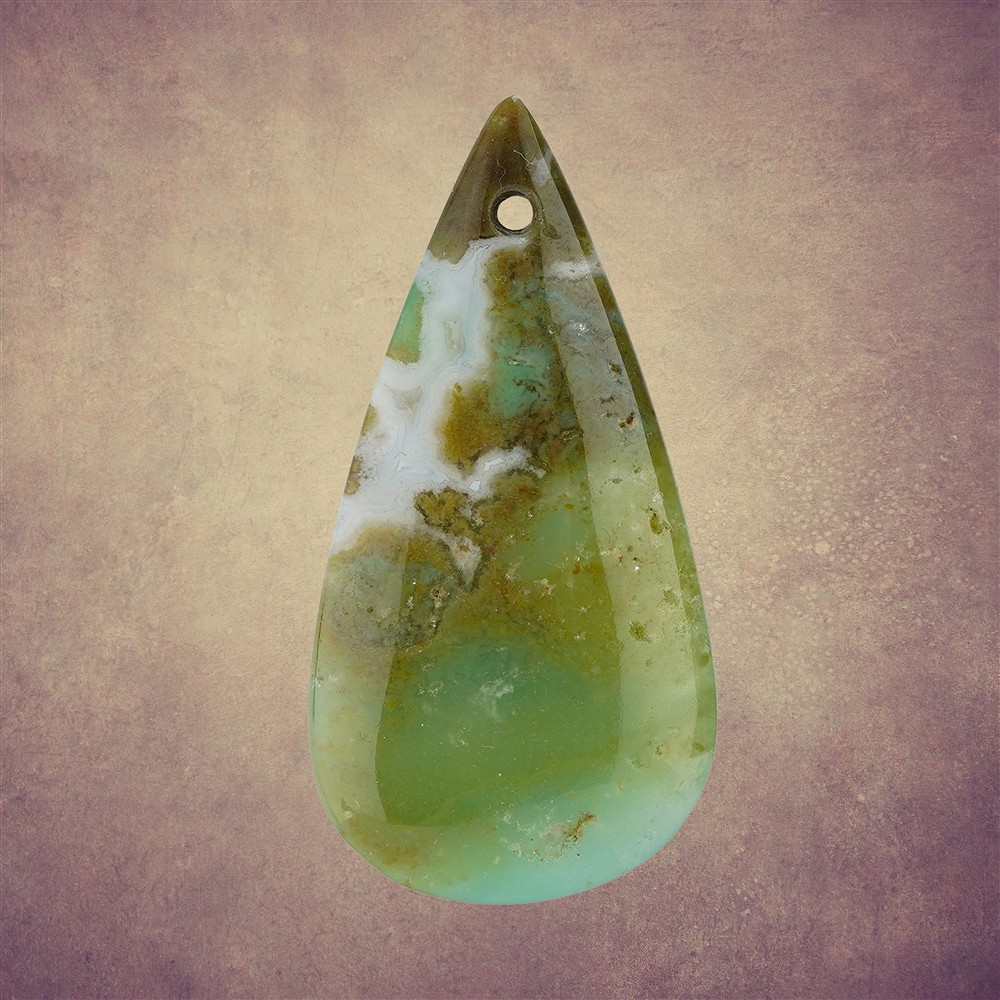 Cabochon Gem Silica gebohrt Unikat 025 | Edelsteine, Heilsteine & Schmuck-Handel