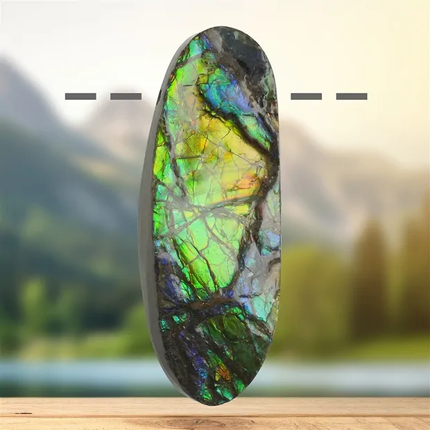 Ammolita forata pezzo unico 113, 7,8 cm | grossista gemme e pietre curative