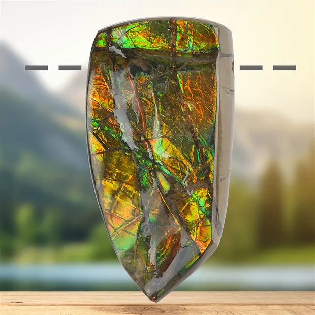 Ammolita forata, 5,8 cm, unica 131 | Gemme Schreier, pietre curative e gioielli