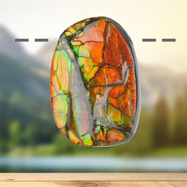 Ammolith gebohrt, 4,4cm, Unikat 132 | Schreier Edelsteine, Heilsteine & Schmuck