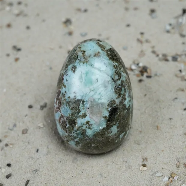 Huevo Larimar, 4,5cm, único 029 | piedras preciosas, piedras curativas y joyería