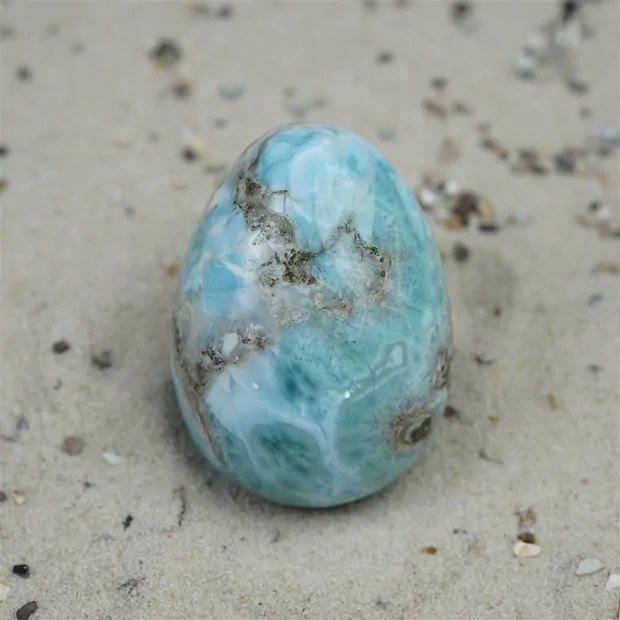 Ei Larimar, 4,3cm, Unikat 035 | Großhändler Edelsteine, Heilsteine & Schmuck