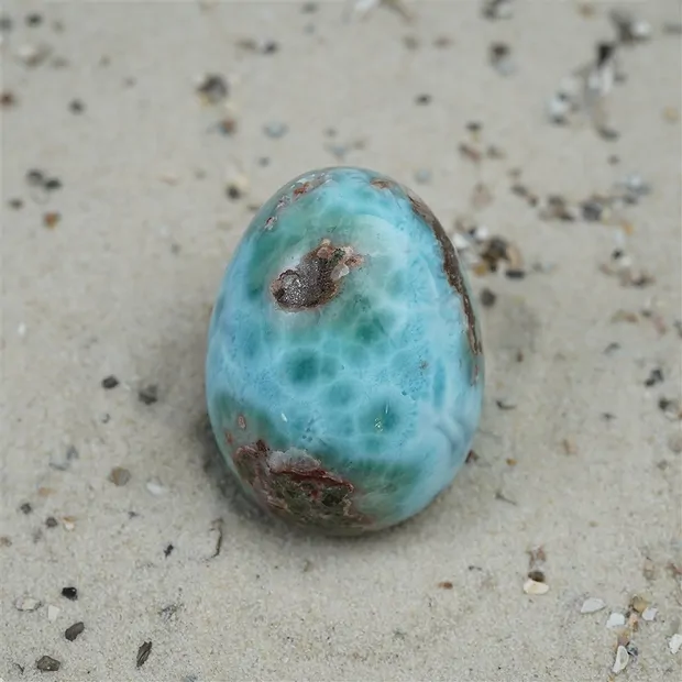 Uovo di Larimar, 4,3 cm, pezzo unico 036 | grossista gemme e pietre curative