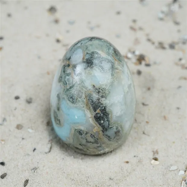 Ei Larimar, 4,2cm, Unikat 037 | Großhändler Edelsteine, Heilsteine & Schmuck
