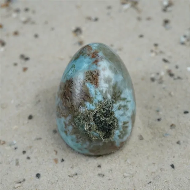 Ei Larimar, 4,3cm, Unikat 041 | Großhändler Edelsteine, Heilsteine & Schmuck