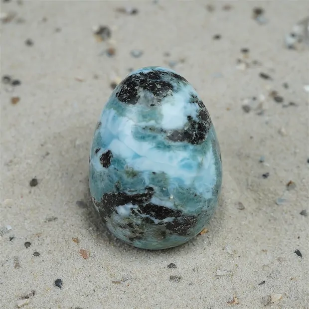 Huevo Larimar, 4,0cm, único 042 | piedras preciosas, piedras curativas y joyería
