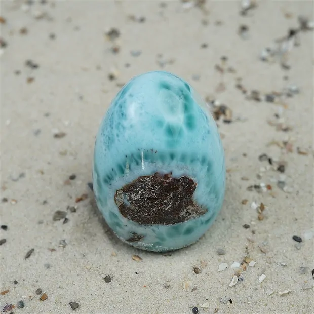 Huevo Larimar, 4,9cm, único 045 | piedras preciosas, piedras curativas y joyería