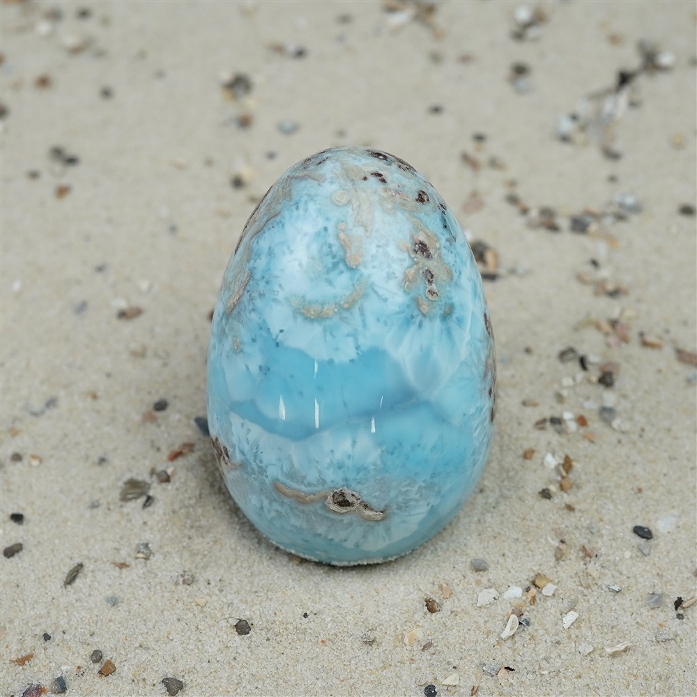 Ei Larimar, 5,2cm, Unikat 047 | Großhändler Edelsteine, Heilsteine & Schmuck