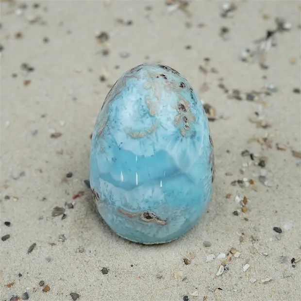 Ei Larimar, 5,2cm, Unikat 047 | Großhändler Edelsteine, Heilsteine & Schmuck