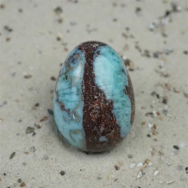 Uovo Larimar, 4,7 cm, unico 048 | gemme, pietre curative e gioielli all'ingrosso