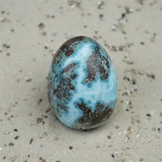 Ei Larimar, 5,3cm, Unikat 049 | Großhändler Edelsteine, Heilsteine & Schmuck