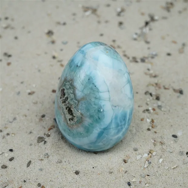 Uovo Larimar, 5,0cm, unico 050 | gemme, pietre curative e gioielli all'ingrosso