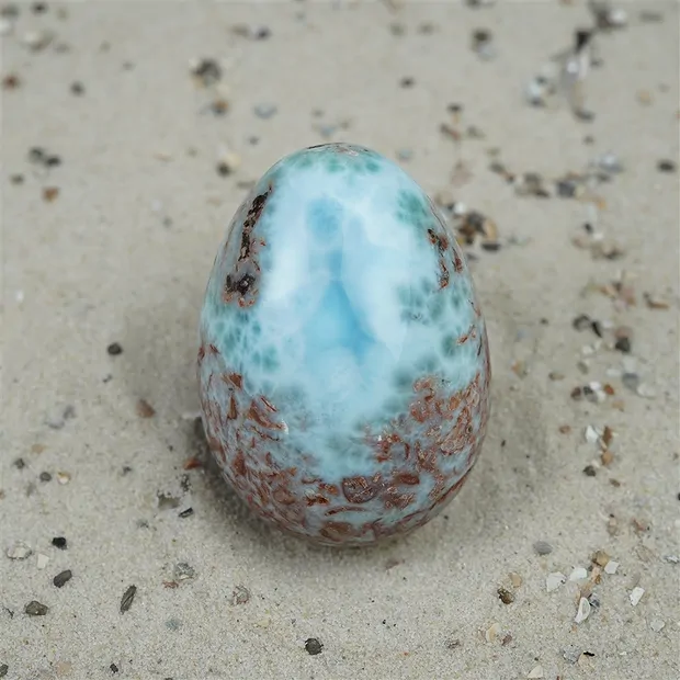 Ei Larimar, 4,8cm, Unikat 058 | Großhändler Edelsteine, Heilsteine & Schmuck