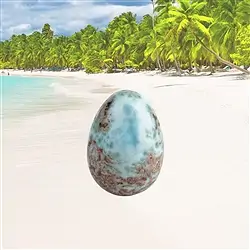 2812196059 Egg Larimar, 5,0cm, unique 059 | minerals trade - gems, healing stones & jewelry