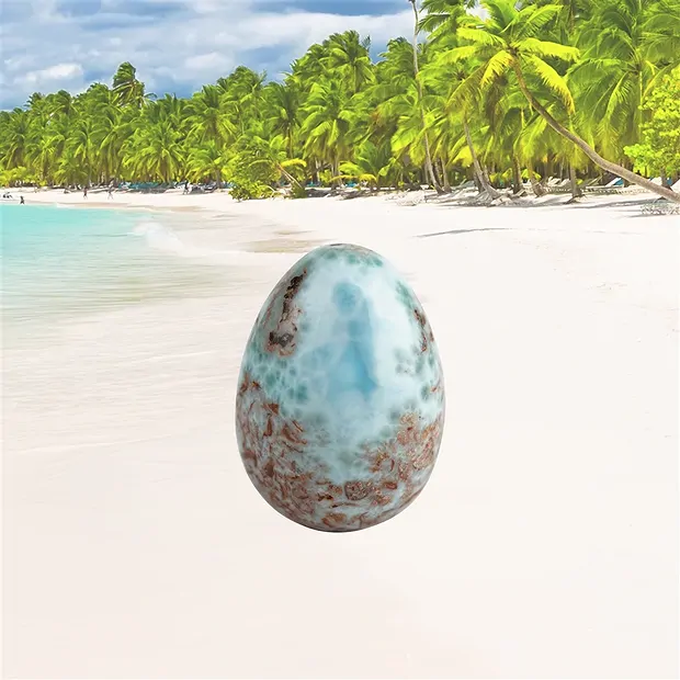 Uovo Larimar, 5,0cm, unico 059 | gemme, pietre curative e gioielli all'ingrosso