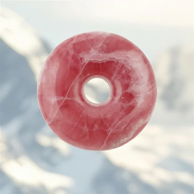 Rhodochrosite donut, 3.9 cm, unique 005 | wholesaler gems & healing stones