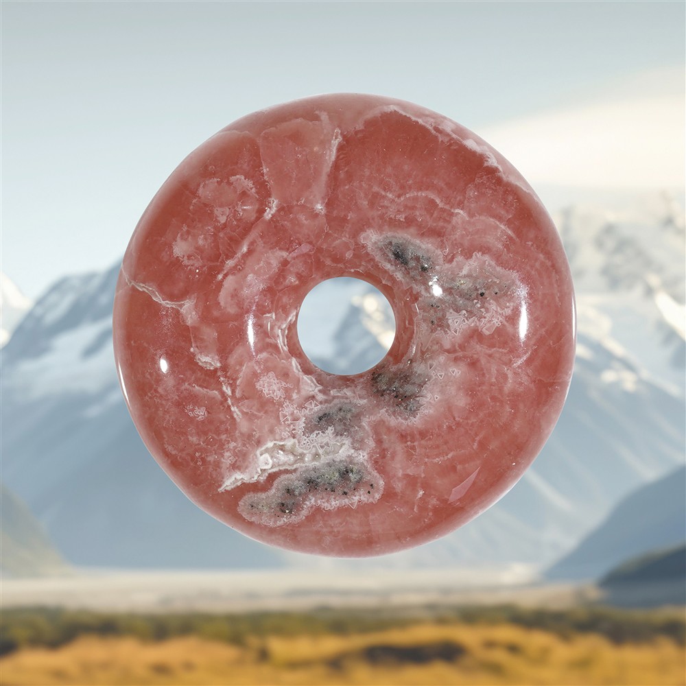 Rhodochrosite donut, 3.9 cm, unique 011 | wholesaler gems & healing stones