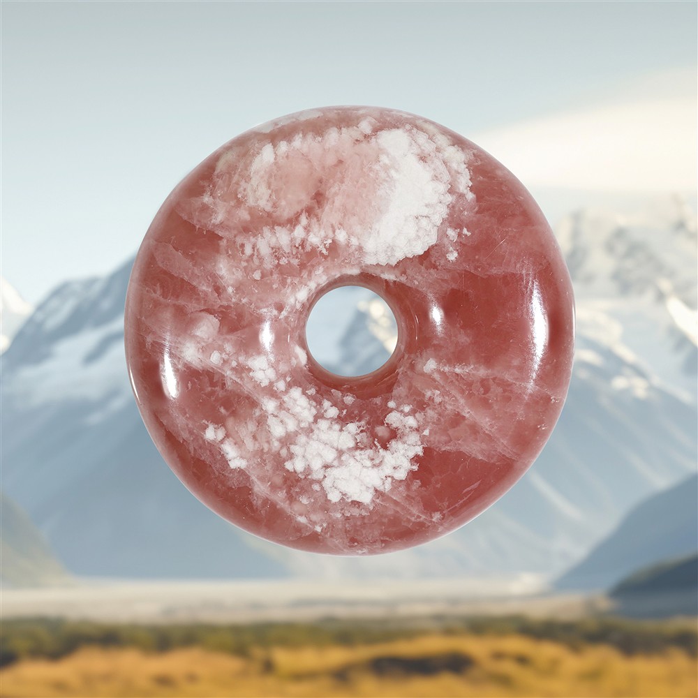 Rhodochrosite donut, 4.0 cm, unique 014 | wholesaler gems & healing stones