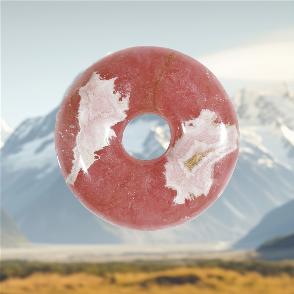 Rhodochrosite donut, 3.4 cm, unique 015 | wholesaler gems & healing stones