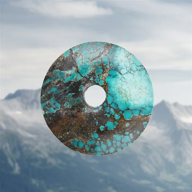 Donut Turquoise (stab.), 4,3cm, unique 016 | wholesaler gems & healing stones