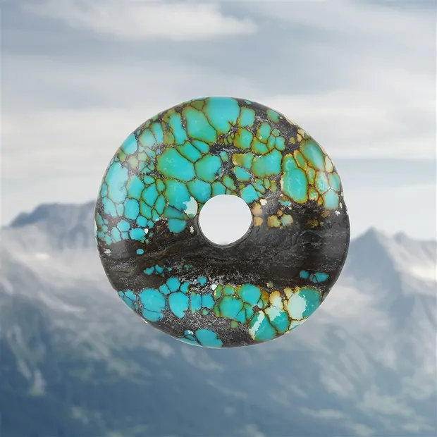 Donut Turquoise (stab.), 4,3cm, unique 019 | wholesaler gems & healing stones