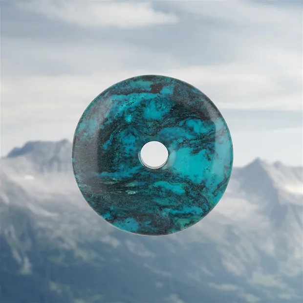 Turquoise donut (stab.), 4.0 cm, unique 020 | wholesaler gems & healing stones