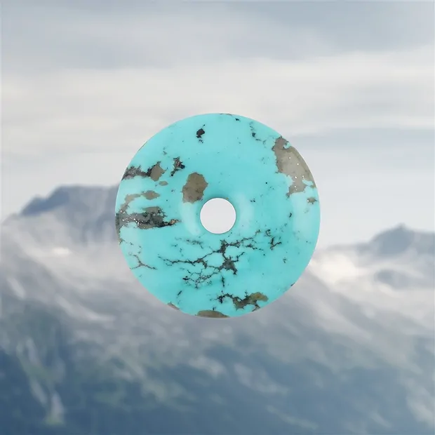 Turquoise donut (stab.), 3.4 cm, unique 030 | wholesaler gems & healing stones