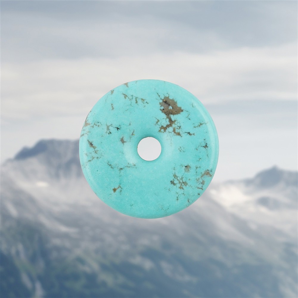 Turquoise donut (stab.), 3.2 cm, unique 035 | wholesaler gems & healing stones