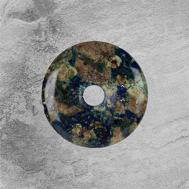Donut Azurite-Malachite (stab.) Pièces uniques 013 | Marco Schreier