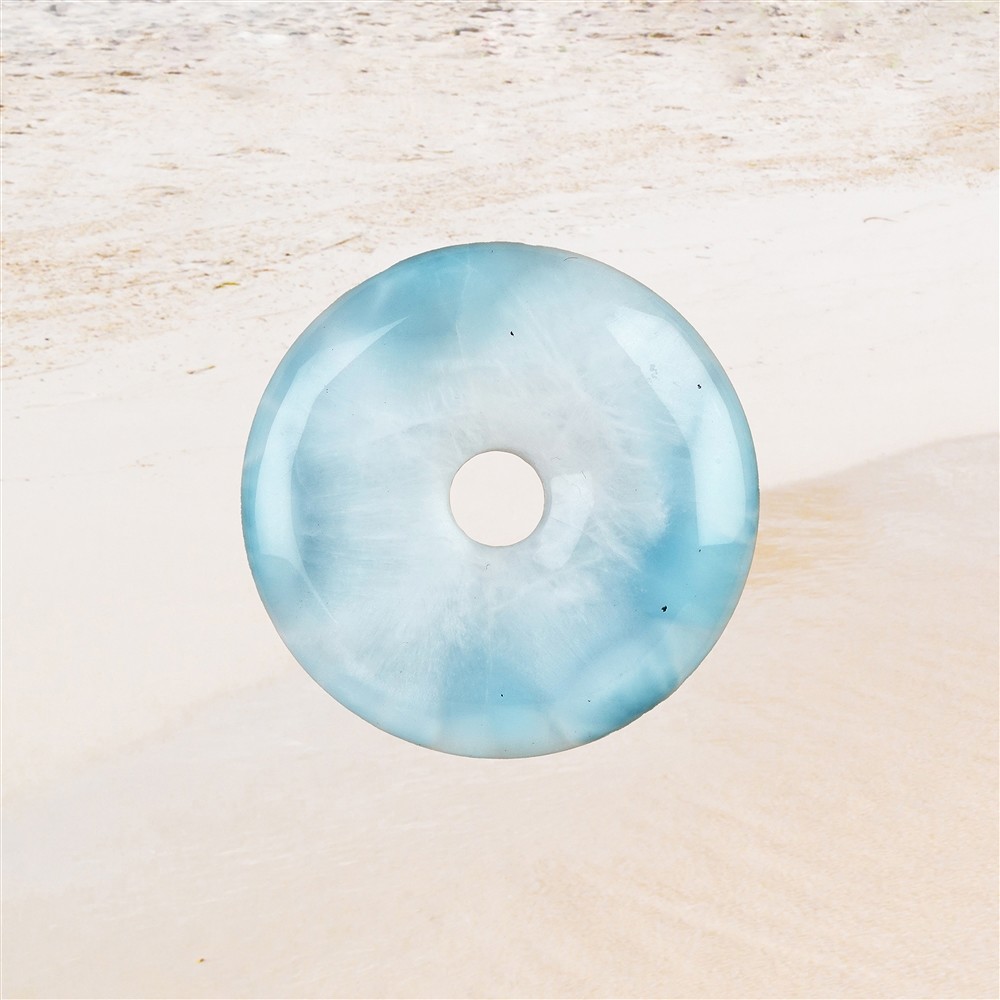 Larimar donut, 4.7 cm, unique 045 | wholesaler gems, healing stones & jewelry
