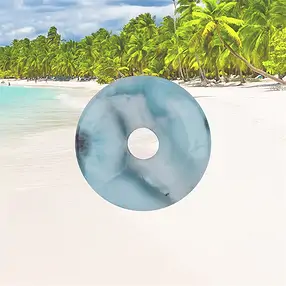 Donut de Larimar, 3,7 cm, único 058 | Marco Schreier