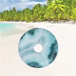 2814196065 Donut Larimar, 3,9cm, Unikat 065 | Großhändler Edelsteine, Heilsteine & Schmuck