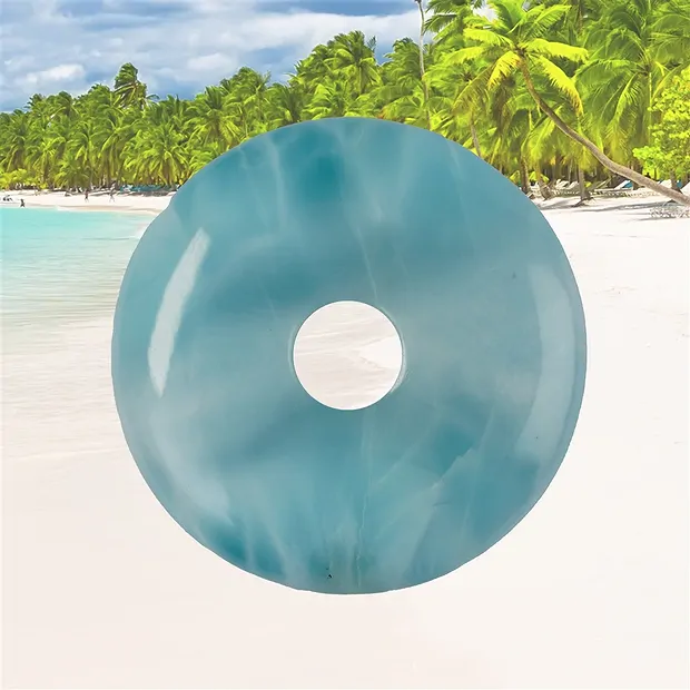 Rosquilla de Larimar, 3,8 cm, pieza única 086 | Marco Schreier