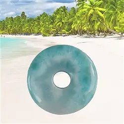2814196091 Donut Larimar, 3,3cm, Unikat 091 | Großhändler Edelsteine, Heilsteine & Schmuck